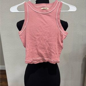 Madewell Pink Fitted Crop Tank Top NWOT